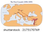 Map of the first crusade route