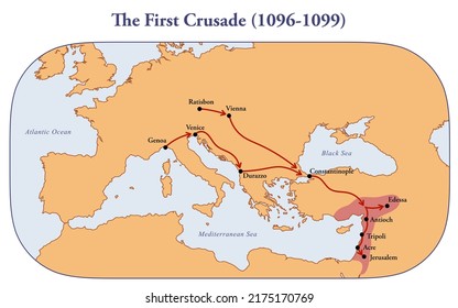 Map Of The First Crusade Route