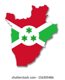 Map And Flag Of Burundi