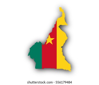 Map And Flag Of Cameroon