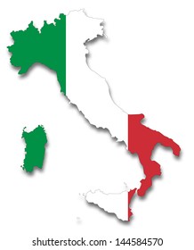 Italy Map And Flag Italy Flag Map Images, Stock Photos & Vectors | Shutterstock