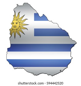 Map Flag Uruguay National Borders Stock Illustration 594442520 ...