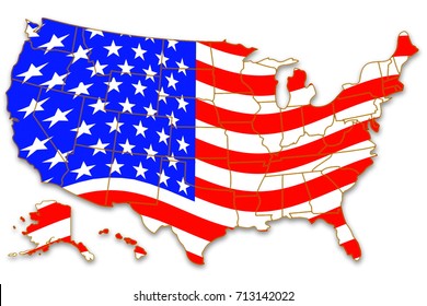 Map Flag Usa Stock Illustration 713142022 | Shutterstock