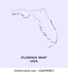 Map Florida  Map Florida and an outline  Map USA state Florida Illustration  USA 
