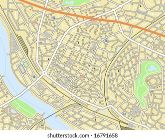 Map Of A Generic City With No Names