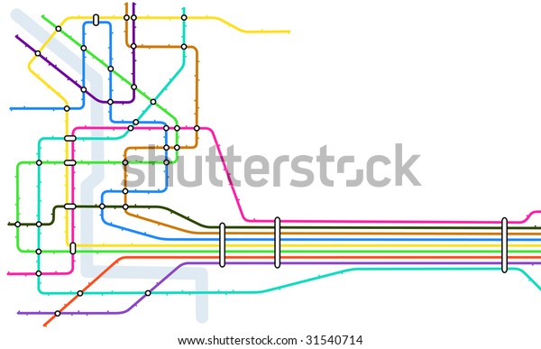 Map Generic Subway System Copy Space Stock Illustration 31540714 ...