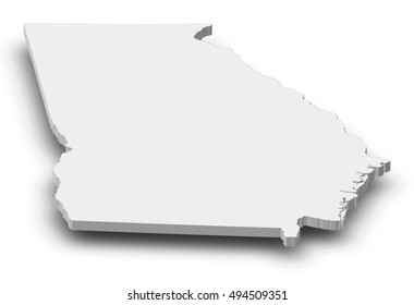 Map - Georgia (United States) - 3D-Illustration