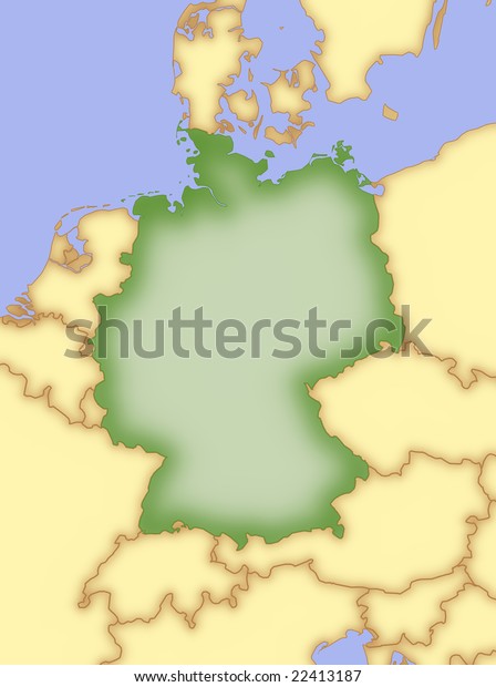 Map Germany Borders Surrounding Countries Stock Illustration 22413187 ...