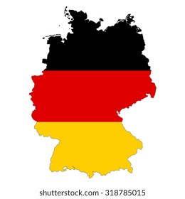  Map Germany  Flag Colors. 