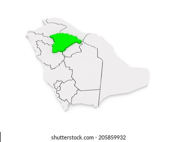 Map Of Hail. Saudi Arabia. 3d