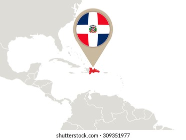 Map Highlighted Dominican Republic Map Flag Stock Illustration 309351977  Shutterstock