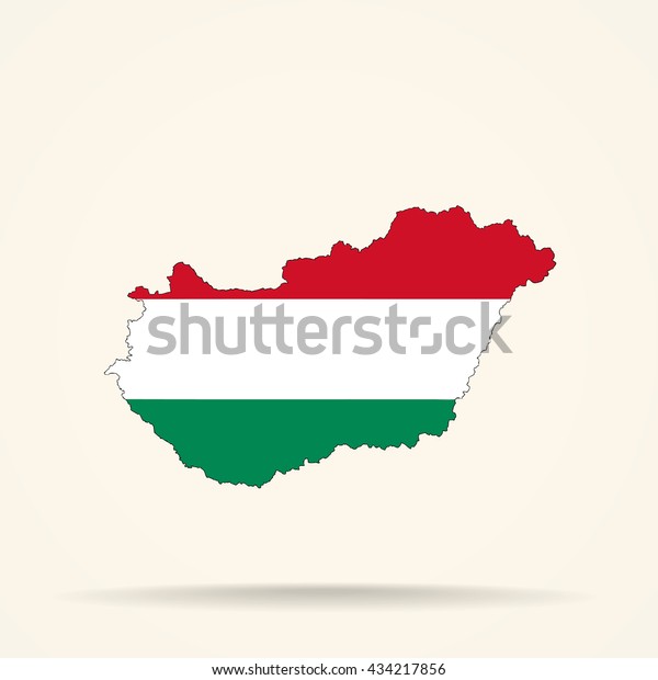 Map Hungary Hungary Flag Colors Stock Illustration 434217856