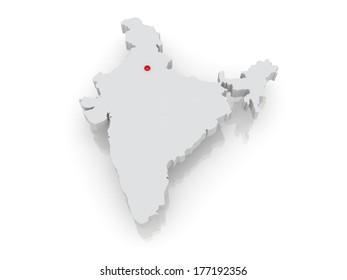 Illustration Detailed 3d Map India Asia Stock Vector (Royalty Free ...