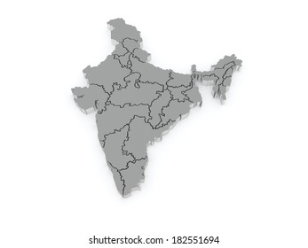 Map India 3d Stock Illustration 182551694 | Shutterstock