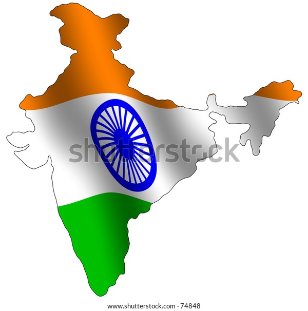 Map India Filled Waving Flag Stock Illustration 74848