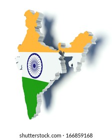 Map India Flag Colors 3d Render Stock Illustration 166859168 | Shutterstock