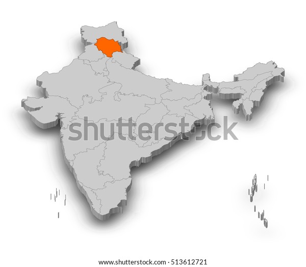 Himachal In India Map Map India Himachal Pradesh 3Dillustration Stock Illustration 513612721 |  Shutterstock