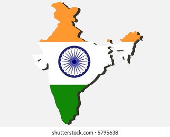 Map India Indian Flag Illustration Stock Vector (Royalty Free) 3066183