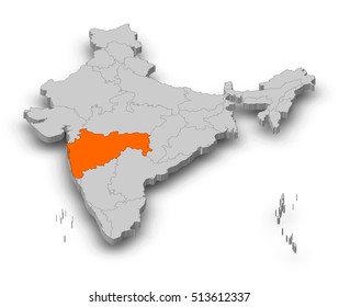 1,298 Maharashtra map Images, Stock Photos & Vectors | Shutterstock