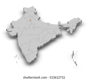 Map India National Capital Region 3dillustration Stock Illustration ...