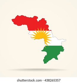 Map Iraqi Kurdistan Iraqi Kurdistan Flag Stock Illustration 438265357 ...