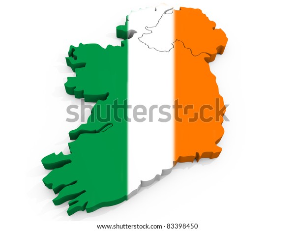 Carte De L Irlande Avec Drapeau Republique Illustration De Stock