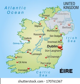 Map Ireland Overview Map Pastel Green Stock Illustration 170761367 ...