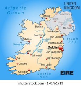 Carte Politique De L Irlande Et De Image Vectorielle De Stock Libre De Droits