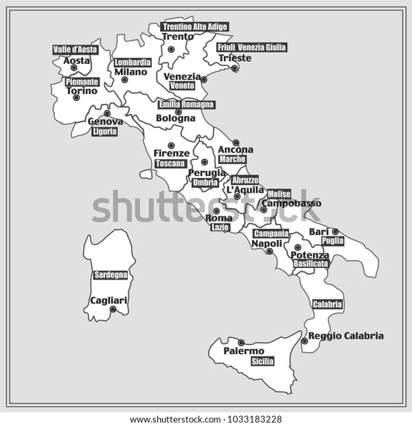 Map Italy Bright Illustration Map Illustration Stock Illustration