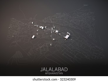 Map Of Jalalabad, Afghanistan, Satellite View, Map In 3d