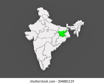 Map Jharkhand India 3d Stock Illustration 204881119