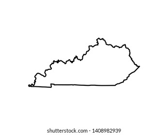 Kentucky Map Outline Vector Design Template Stock Vector (Royalty Free ...