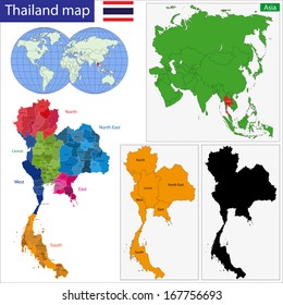 Map Kingdom Thailand Provinces Colored Bright Stock Illustration 167756693  Shutterstock