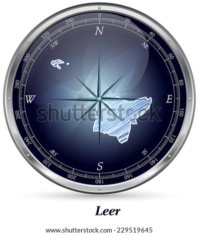 Map of Leer with borders in chrome