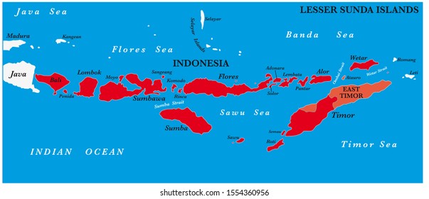 Map Of The Lesser Sunda Islands In The Malay Archipelago