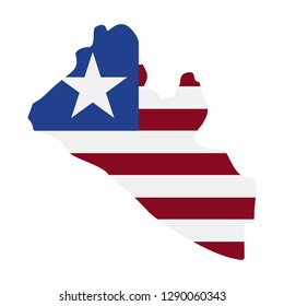 Map Of Liberia - Flag