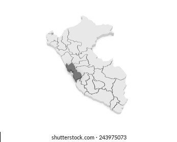 Map Of Lima. Peru. 3d