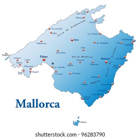 Map Mallorca Stock Vector (Royalty Free) 96171413 | Shutterstock