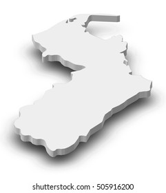 Map - Marlborough (New Zealand) - 3D-Illustration