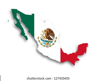 Map Mexico Filled Flag Isolated Stock Illustration 127433435 | Shutterstock