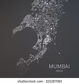 Map Of Mumbai, India, Satellite View, Map In 3d