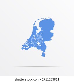 Map Netherlands Combined With International Telecommunication Union ITU Flag.