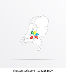 Map Netherlands Combined With Pacific Alliance Flag.