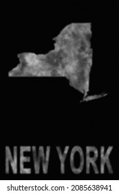 Map Of New York Made Of Smoke, Air Pollution, Ecology