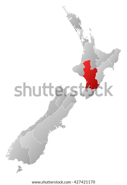 Map New Zealand Hawkes Bay Stock Illustration 427421170