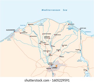 Map Of The Nile River Delta In Upper Egypt