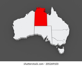 Map Of Northern Territory. Australia. 3d