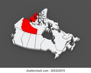 Map Northwest Territories Canada 3d Stock Illustration 205325074