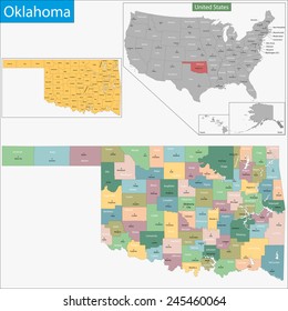 1,763 Oklahoma county map Images, Stock Photos & Vectors | Shutterstock