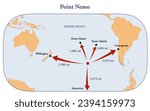 Map of Point Nemo, the remotest place on Earth